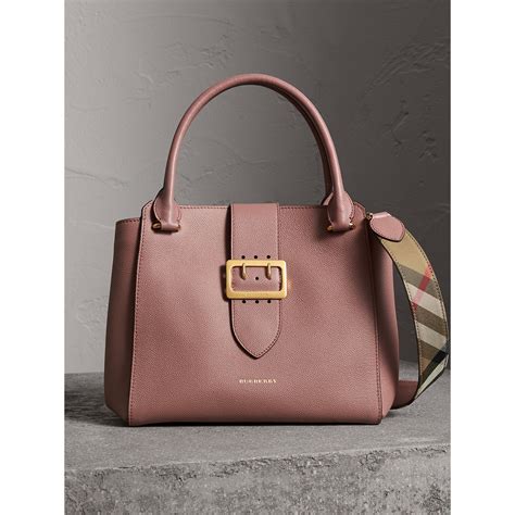 burberry the small buckle tote in grainy leather|Burberry buckle medium tote pink.